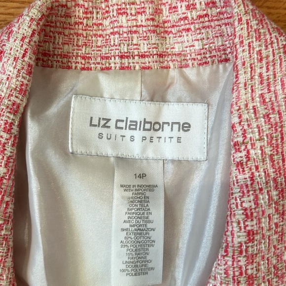 Liz Claiborne Pink and White Vintage Blazer - Picture 3 of 11